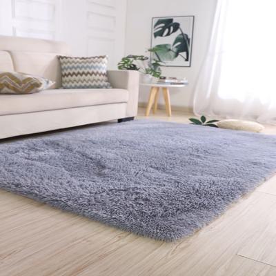 China Carpet Covers 100% Polyester Silk Velvet Long Hair Salon Shaggy Cheap Non-slip Floor Polyester Shag Rugs for sale