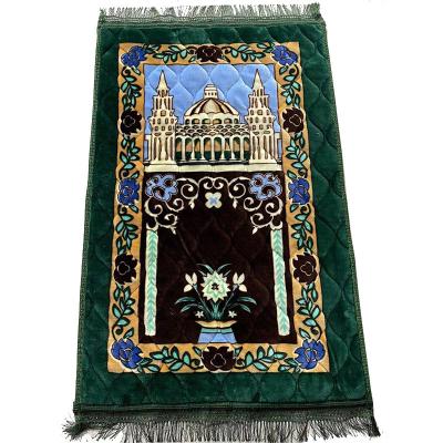 China Flannel Non-Slip Velvet Polyester Porcelain Prayer Rug Interactive Thick Muslim 100% Turkey for sale