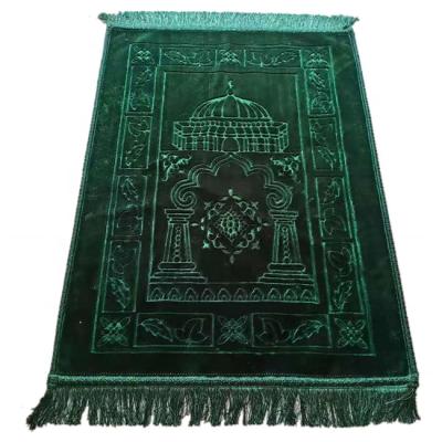 China Hot Cheap And Popular Hot Sell Solid Pure Color Anti-Slip Raschel Soft Wholesale Muslims Emboss Prayer Mat for sale