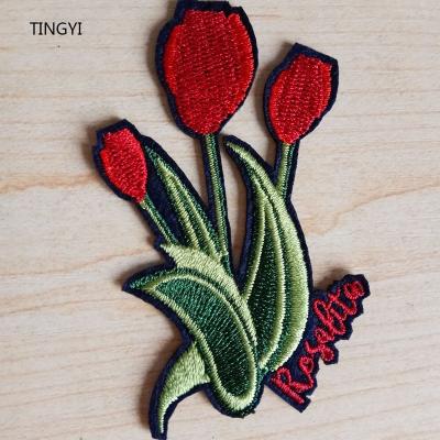 China Custom Washable High Density Damask Woven Logo Labels Iron On Patches For Apparel Logo Garment Woven Embroidery Patches Label for sale