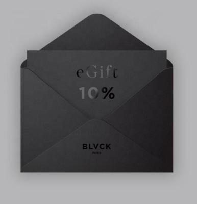 China Luxury Business Envelope Fashion Wedding Invitation Cards Embossed And Hot Stamping Thank You Cards With Black Paper Envelope for sale