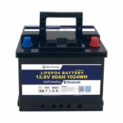 China Light Weight Design Easy To Install 3000 Cycles 12V80Ah LiFePo4 Battery For Boat for sale