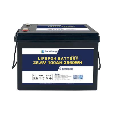 China Batería recargable LiFePo4 de 24V 100Ah con terminales M8 y características de protección en venta