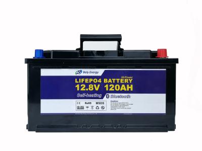 China Tiefe Zyklus-Lithium-Batterie-Solarselbsterhitzung Elektro-Mobile UPSs 12.8V 120Ah zu verkaufen