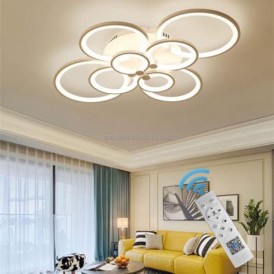 China Surface Mounted 8 Head Led Ceiling Lamp Dimmable Acrylic Modern Ring Embedded Ring Embedded Acrylic Shade Indoor Decorative Lighting Lamps for sale