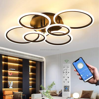 China APP Modern 6 Heads Ring Embedded Ceiling Lamp Acrylic Lampshade Outdoor Mounted Dimmable Acrylic Shade Indoor Led Decorative Lighting Lamp for sale