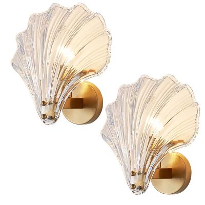 China Post-modern luxury led wall lamp 2PCS interior modern glass lamp E14 wall lamp is suitable for bedroom, study and living room aisle for sale