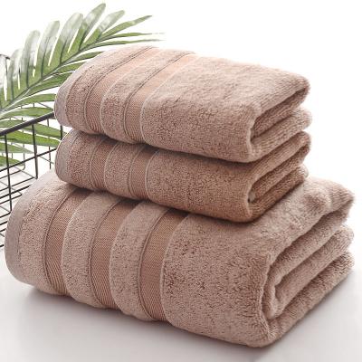 China Factory direct wholesale gift antimicrobial set toalla bamboo fiber face shield bamboo carbon fiber three-piece bath towel for sale