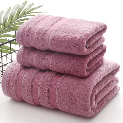 China Antimicrobial Striped Bamboo Bath Towel Three-Piece Set Without Carbon Fiber Towel High Quality Non-Environmentally Friendly for sale