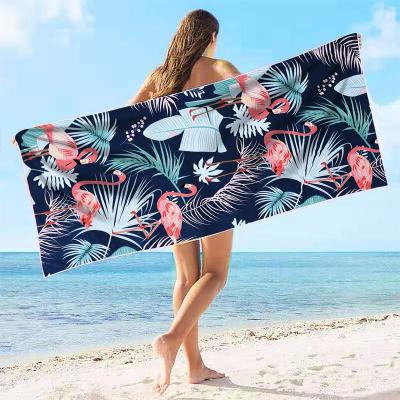 China Animal flamingo thick microfiber toalla de playa custom made digital custom place towel wholesale wholesale for sale