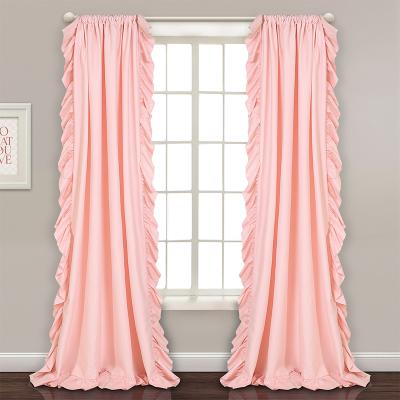 China 2021 New Design Hotel Window Fabric Home Thermal Blackout Pink Polyester Insulated Drapes Outlet Black Curtain For Cafe Bedroom for sale