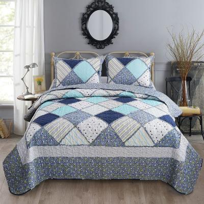 China Cheap Durable Printed Patchwork Microfiber Bed Quilt Cover Set China Bedspread Bed Spread Colchas Para Cama for sale