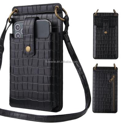 China Shockproof Phone Case For Girls Shape Crocodile Leather Cell Phone Embossed Cross - Body Bag Wallet Cell Phone Filter Mounts for sale