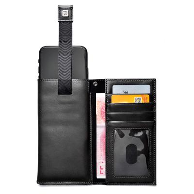 China Universal PU Leather Cell Phone Case Pouch OEM Shockproof Bag Flip Wallet Mobile Phone Case With Card Slot for sale