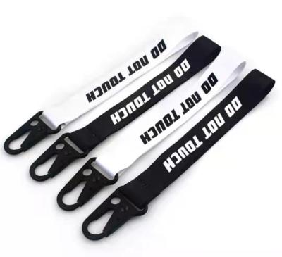 China Cheap Custom Embroidered Unisex Logo Fabric Lanyard Keychain With Eagle Mouth Hookmobile Phone Straps for sale