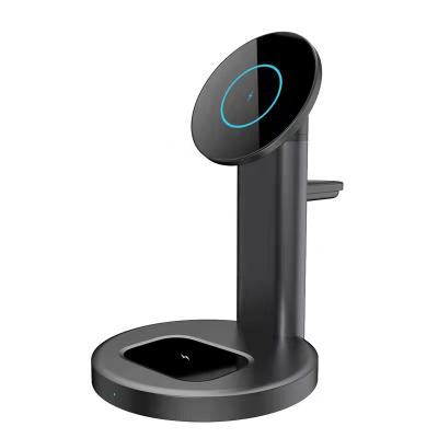 China New 15W Hot Selling Cell Phone Qi Wireless Charging Stand 3 in 1 Magnetic Wireless Charging Stand for Apple 12 for sale