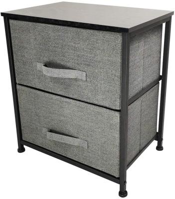 China Foldable Furniture Storage Chest Fabric 2 Drawer Organizer Unit For Bedroom for sale