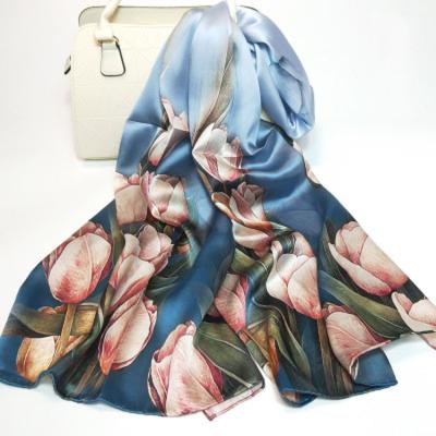 China Long Custom Own Design Printing Silk Long Scarf Lady Scarf for sale