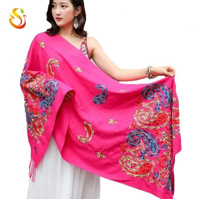 China Japanese and Korean soft national style new Paisley embroidered lady simulation cashmere scarf autumn winter patterns fashion shawl female scarf for sale