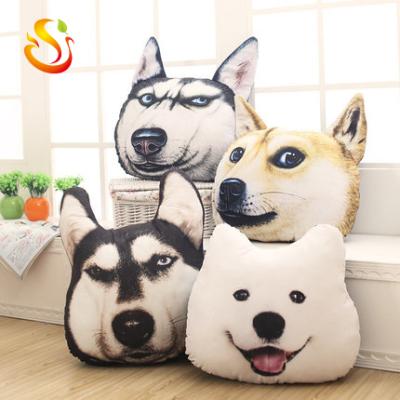 China Big Dog 3D Personality Husky Plush Toys Anime Around Funny Toys Sofa Pillows Creative Soft Head Pillow for sale