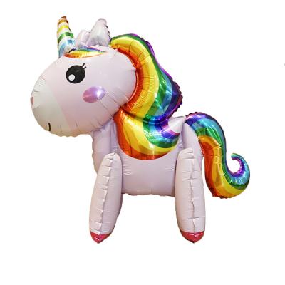 China CHINA Princess Unicorn Guangzhou Personalized Pony Party Foil Balloon F0528 Animal Inflatable Air Decoration 4D Cartoon for sale