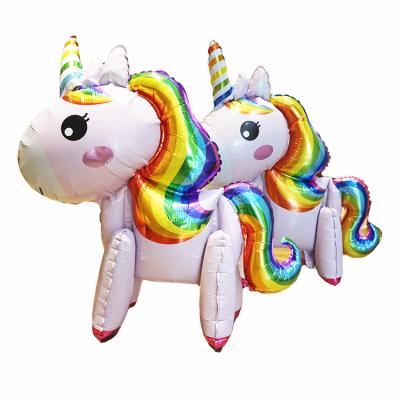 China Princess Unicorn Guangzhou Personalized Pony Party Foil Balloon Cartoon 4D Decoration Toy Foil Air Animal Inflatable Gift for sale