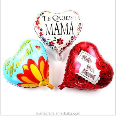 China 2018 Wholesale Hot Selling Happy Gift Toy Heart 18inch Mother's Day Foil Balloon Helium Inflatable Balloon For Mother's Day for sale