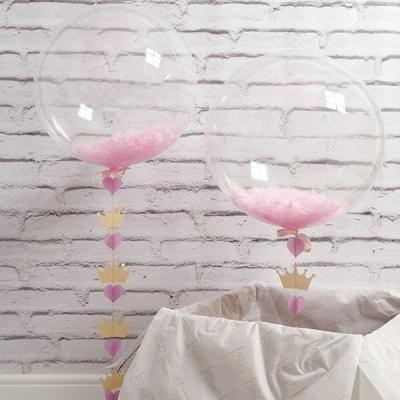 China Festival stuff 24 inch Bobo balloon transparent clear tpu helium balloons for wedding party decoration for sale