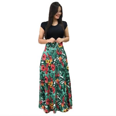 China XXXXXL Women's Viable Hot Selling Patchwork Flower Printing Casual Dress Plus Size Dress For Summer for sale