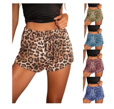 China 2021 viable European and American ladies hot shorts summer style loose leopard print fashion shorts leopard shorts for sale