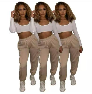 China Anti-Static Casual Pants Jogger Sports Pants Multi-pockets Fashion Women Hiphop Cargo Sport Tracksuit for sale