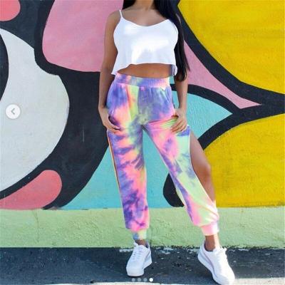 China 2020 Tie Dye Joggers High Waist Anti-Static Loose Sweatpants Long Loose Trousers Streetwear Clothes Women Pants for sale