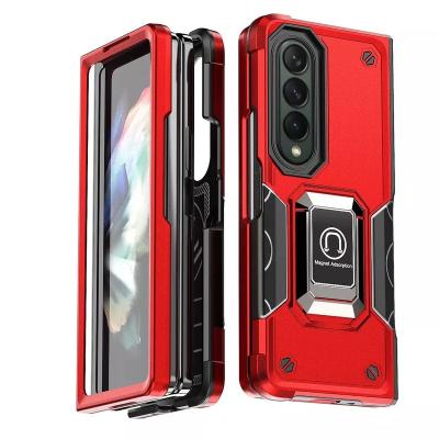 China High Quality Shockproof Shockproof TPU+PC Hybrid Phone Case With Metal Ring Cell Phone Cover For iPhone Samsung Huawei for sale