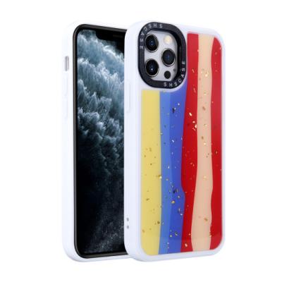 China Custom Shockproof Luxury Colorful Epoxy Case Rainbow PC View Phone Cover For Xiaomi POCO X4 10C POCOF4 GT pro M3 pro S.M. for sale