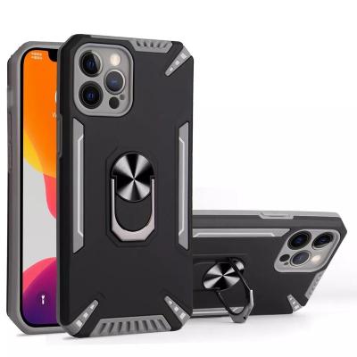 China Hot Selling Shockproof Soft TPU+PC 2 in 1 with Magnetic Metal Ring Car Holder Phone Case for Iphone 11 12 13 14 14 pro 14 pro max max for sale