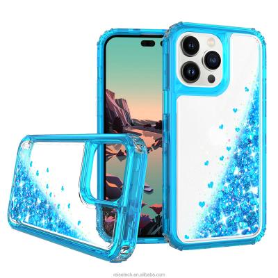 China Luxury Gorgeous TPU+PC Shockproof 3 in 1 Liquid Shiny Glitter Phone Case Cover For Motorola G31 G41 G51 5G G60/G60S for sale