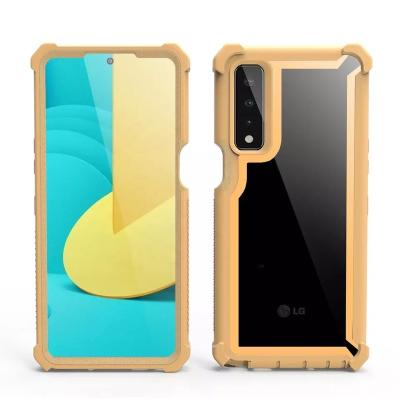 China High Quality Shockproof Space Phone Case +TPU Acrylic 2 in 1 Hybrid Phone Cover with PC Frame funda for LG Pen 7 for sale