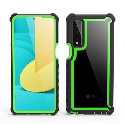 China High Quality Shockproof Space Phone Case +TPU Acrylic 2 in 1 Hybrid Phone Cover with PC Frame funda for LG Pen 7 for sale