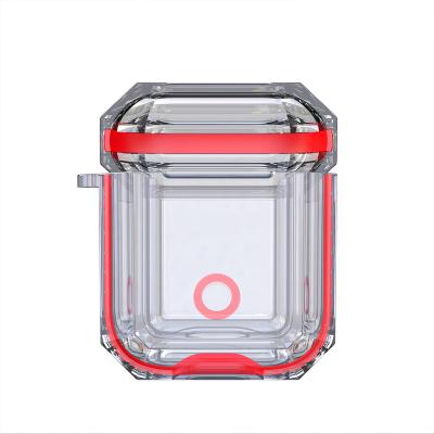 China Soft\Comfortable\Safety\Premium High Quality Clear TPU Flexible With Colorful Silicone Band Shockproof Protective Case For Airpods 1/2 for sale