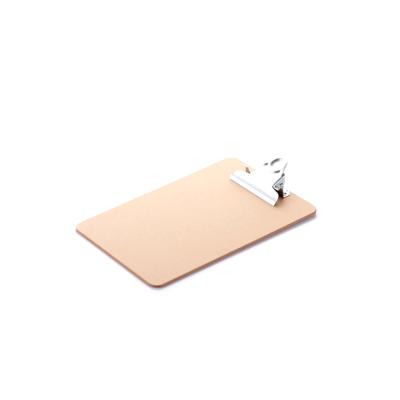 China Good Quality Brown Silk Environmental Note Printing Stationery MDF Clip Board Soft Wood Paperweight for sale