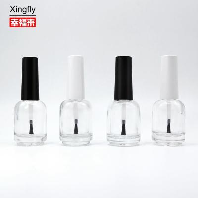 China 15ml Round Nail Polish Bottle Uv Gel Nail Polish Bottle With Cap And Brush for sale