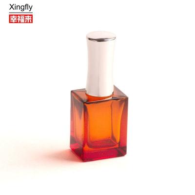 China Botella de esmalte de uñas de gel de 10 ml de vidrio vacío claro con tapa de cepillo en venta