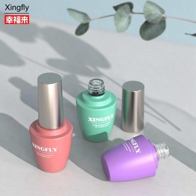 China 15ml Empty Glass Nail Polish Bottles Gel Cosmetic Packaging Gel Nail Polish Glass Bottle for sale