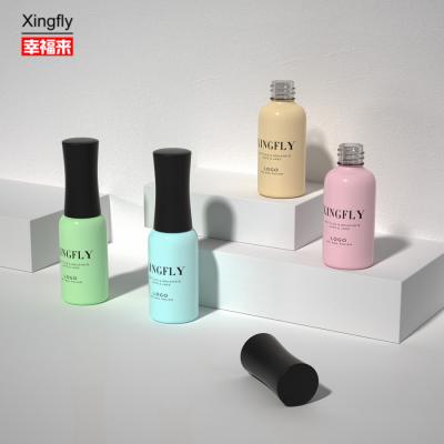 Cina 9 ml di Nail Gel vuoto, bottiglia rotonda con lucido, logo personalizzato, bottiglia di vetro rinforzata con gel per unghie in vendita