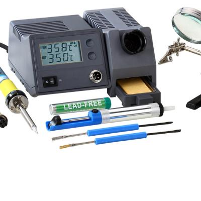 China Home Use Zhongdi ZD-931 Kit 48W Soldering Station Digital Display Station And Soldering Iron One Hand Magnifier One Desoldering Pump for sale