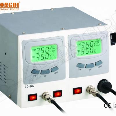 China Electronics Ningbo ZD 2-in-1 Air Gun Hot Rework and Soldering Iron Station, Soldering Iron Station with Digital Temp. Correction, sleep mode for sale