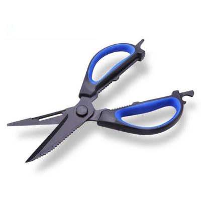 China Kitchen/fishing/outdoor stainless steel kitchen scissors with titanium coating for kitchen outdoor multifunctional fishing scissors for cooking for sale