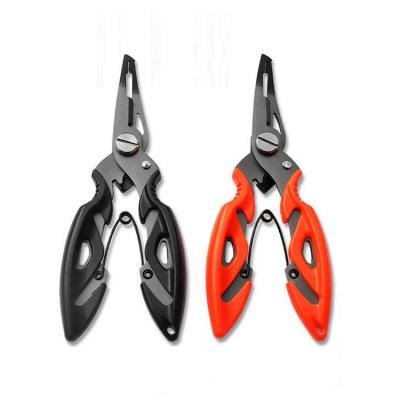 China Fishing Black Coating Fishing Pliers With ABS Handle 5 Inch Mini Size Line Cutter Tools Fishing Pliers for sale