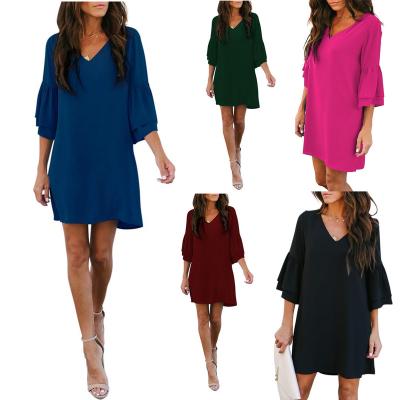 China Wholesale Price Modest Womens Clothing Ladies Fashion Breathable Cheap Sexy Satin Summer Party Beach Casual Shirt Dresses Elegant Women for sale