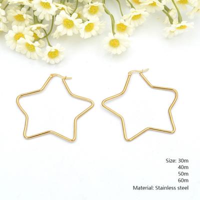 China 2022 Tendy Factory Wholesale Stainless Steel Earrings Jewelry 18K Gold Big Earrings For Women Jewelry Gifts for sale